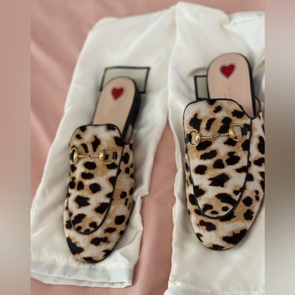 Gucci Calf Hair Animal Print Mules